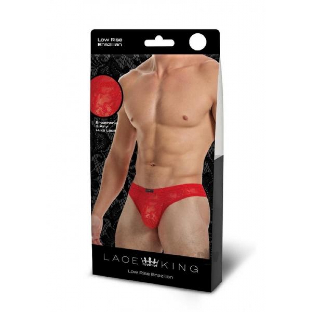 Lace King Lace Bikini M/l Red - Mens Underwear