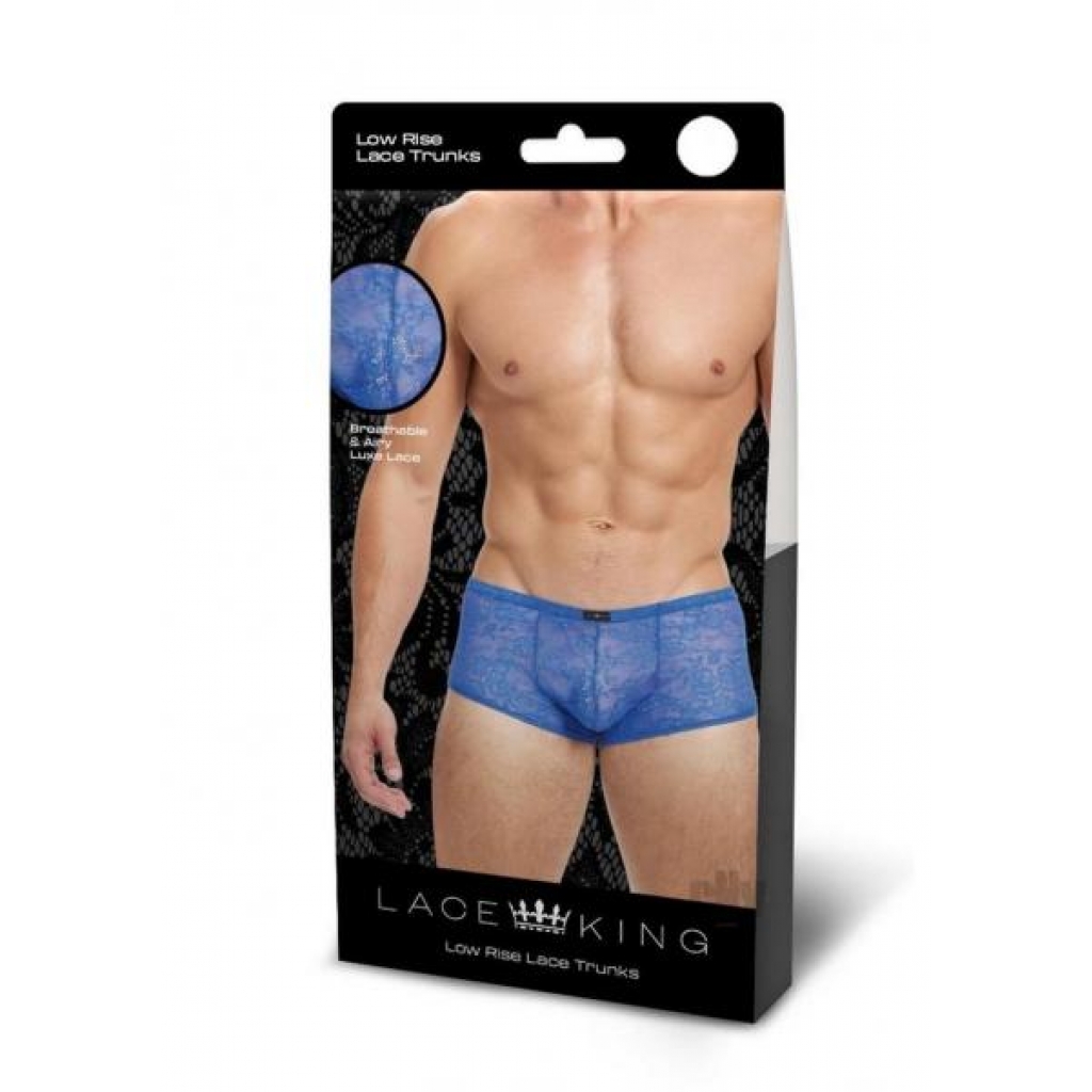 Lace King Lace Trunks M/l Blu - Mens Underwear