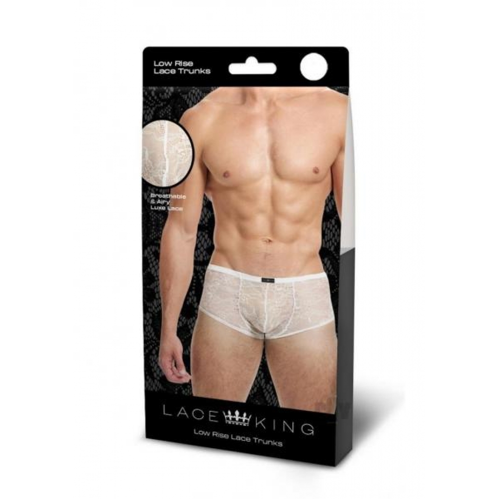 Lace King Lace Trunks L/xl Wht - Mens Underwear