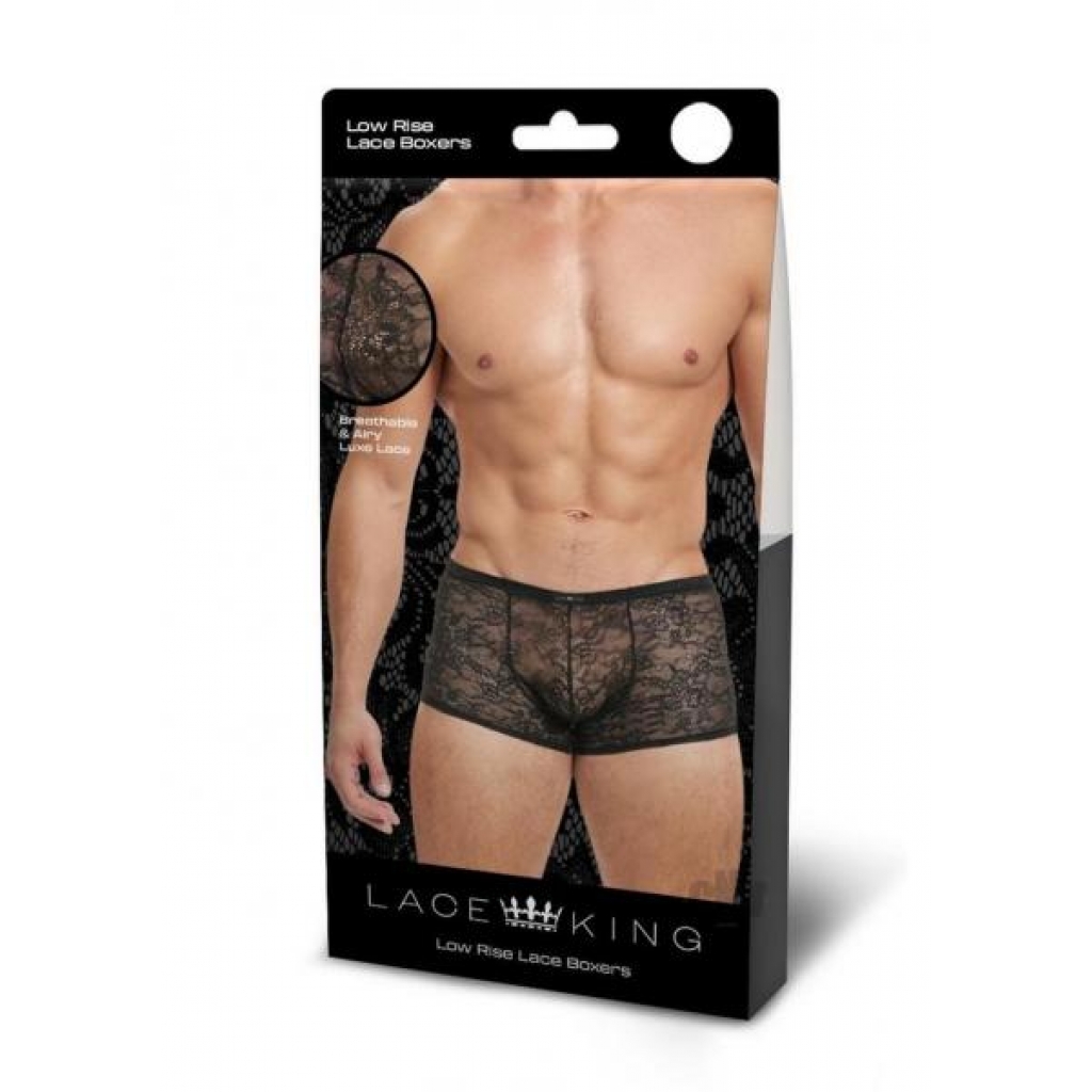 Lace King Lace Trunks L/xl Blk - Mens Underwear