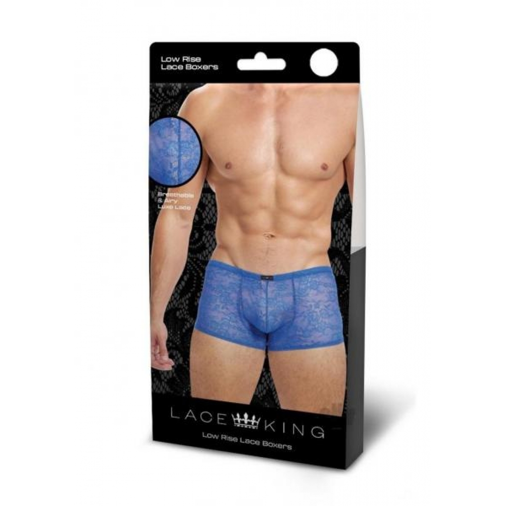 Lace King Lace Trunks M/l Blu - Mens Underwear