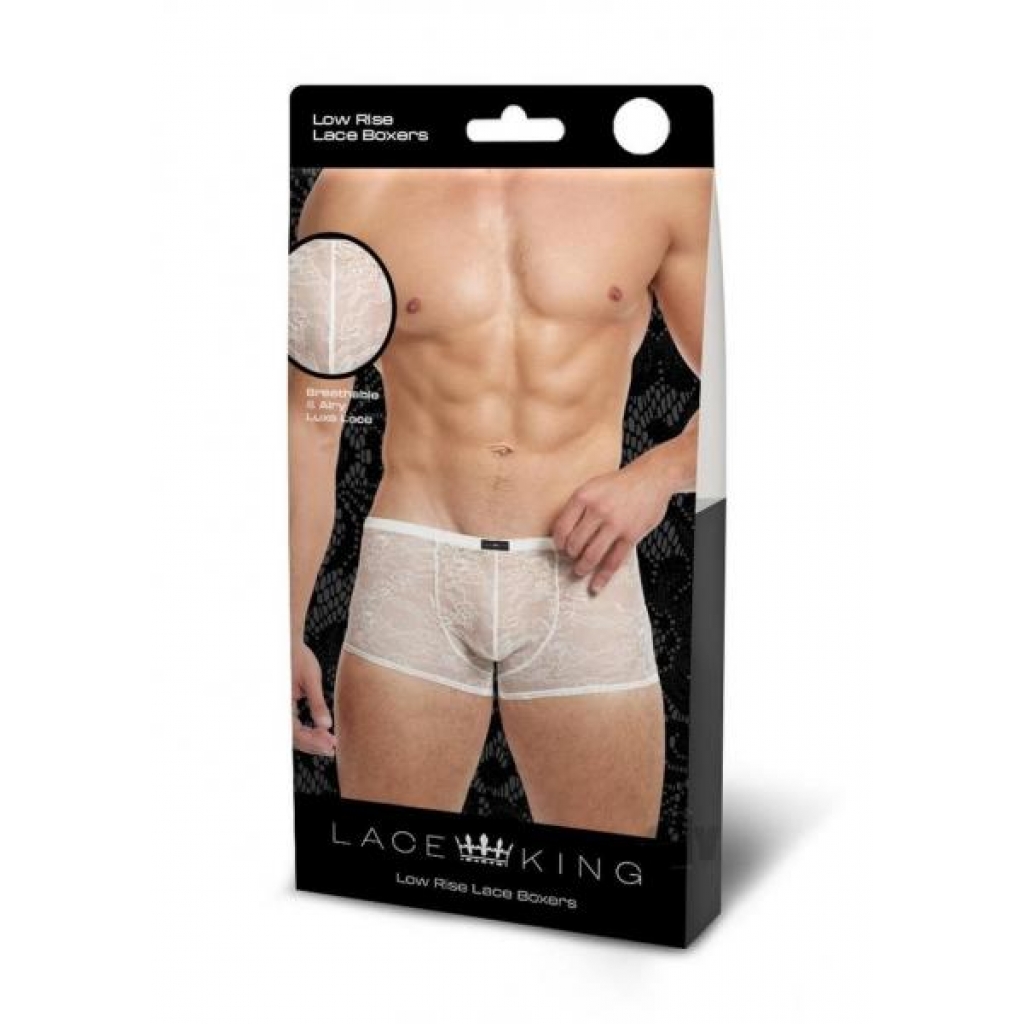 Lace King Lace Trunks S/m Wht - Mens Underwear