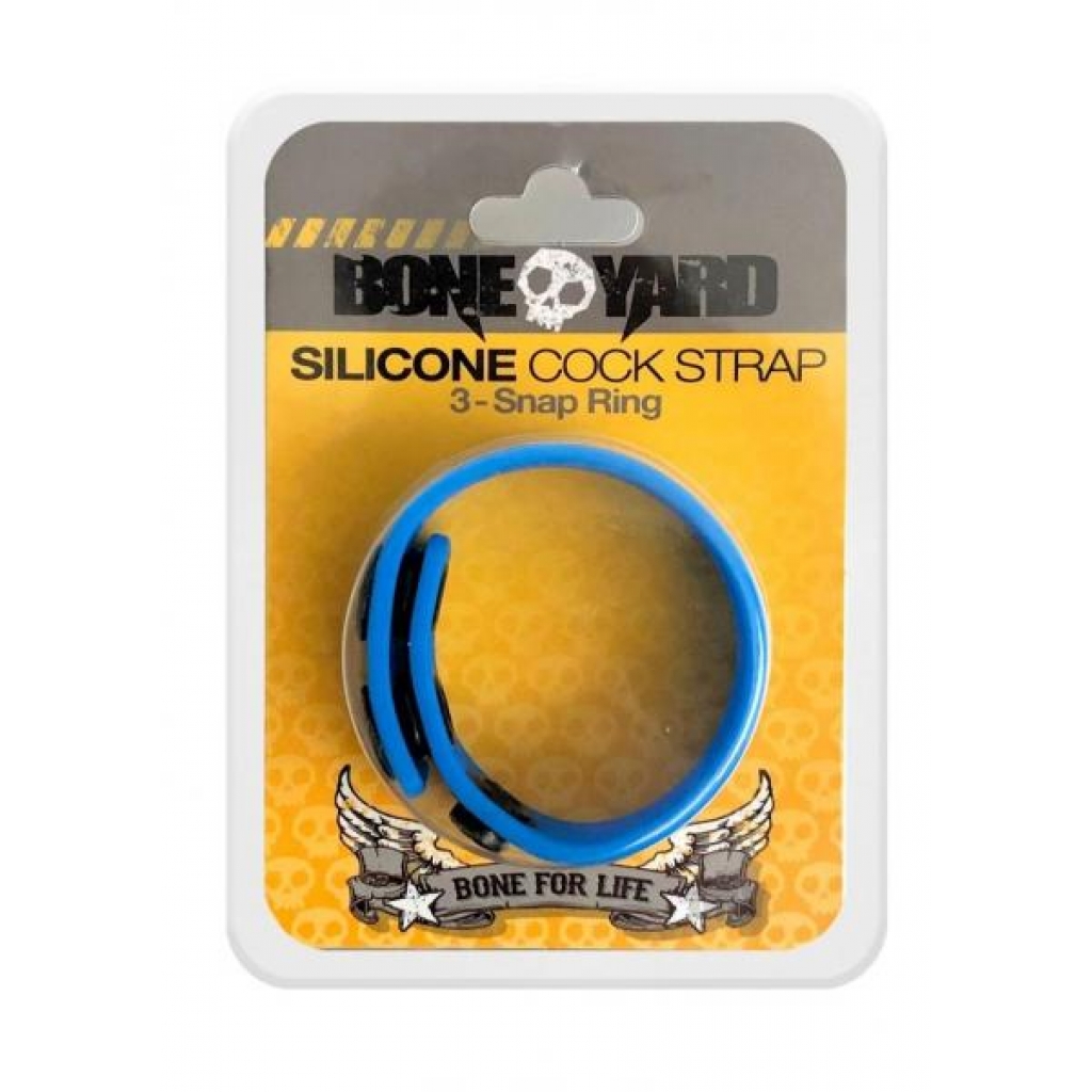 Boneyard Silicone Cock Strap Blue - Adjustable & Versatile Penis Rings