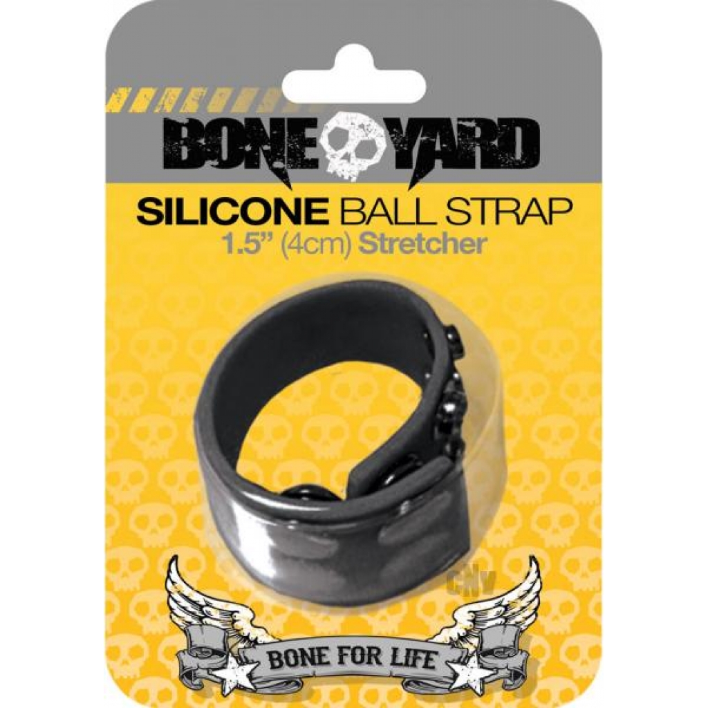 Boneyard Silicone Ball Strap Black - Adjustable & Versatile Penis Rings