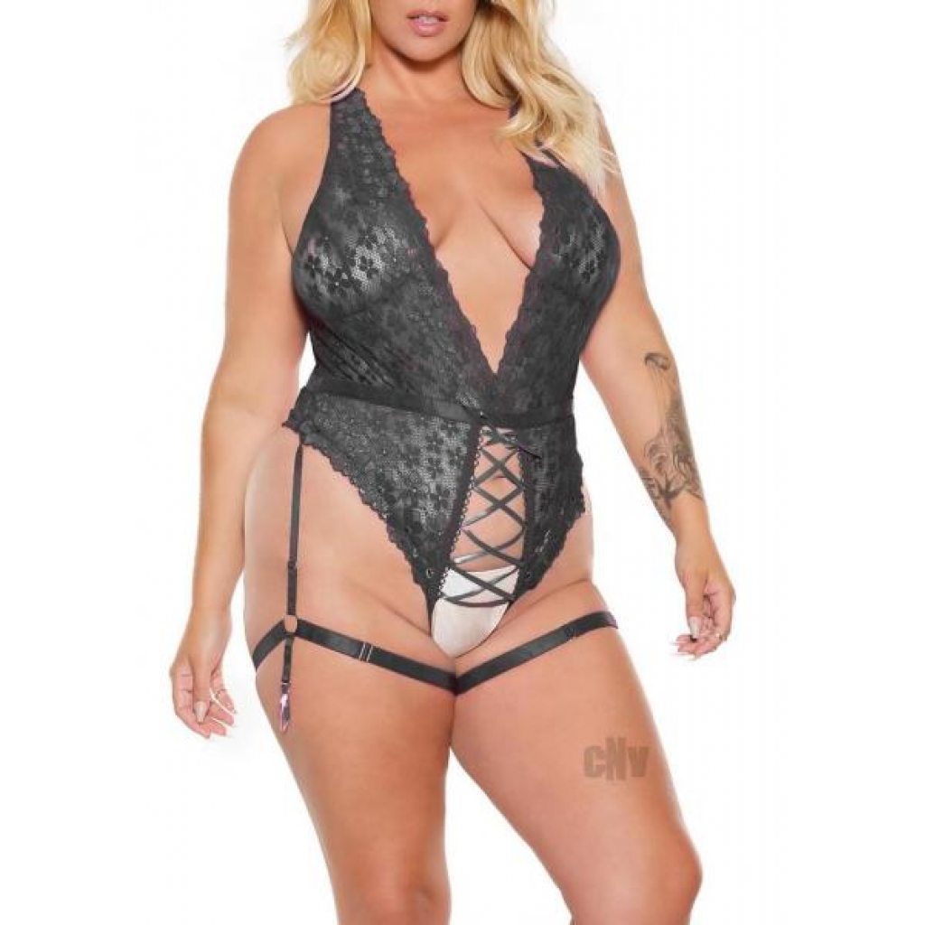 Crotchless Teddy Blk Xl - Teddies