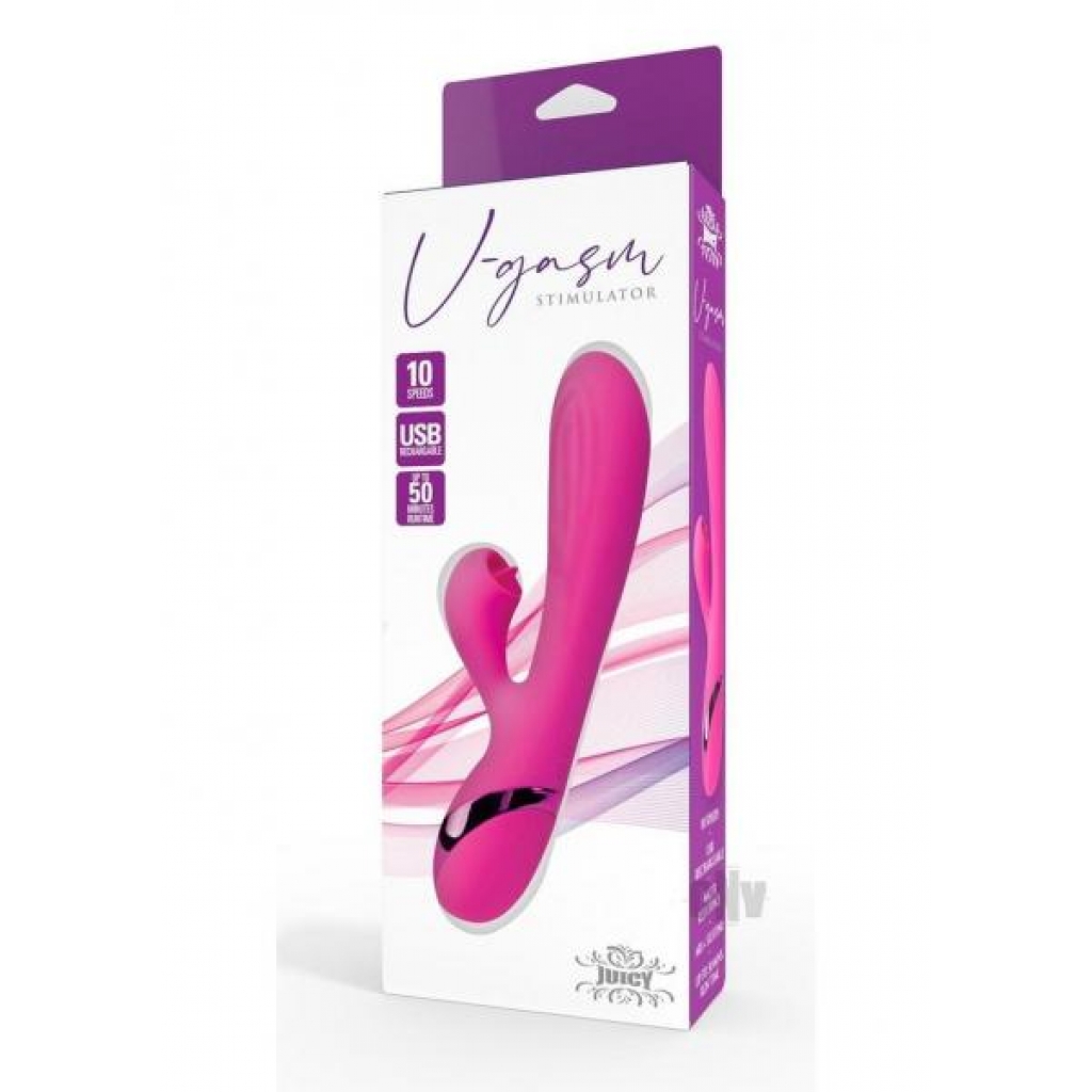 Juicy V-gasm Stimulator Pink - Rabbit Vibrators