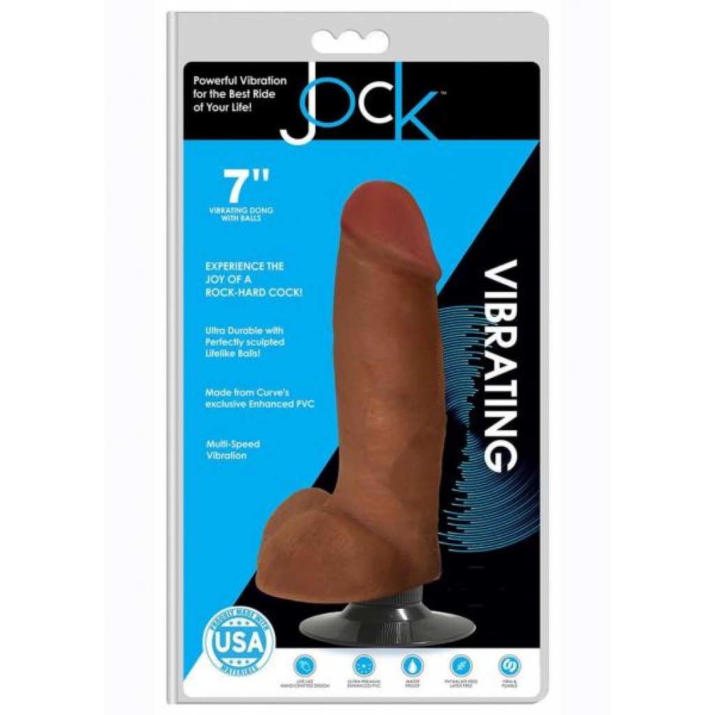 Jock Vibrating Dong W/balls 7 Caramel - Realistic