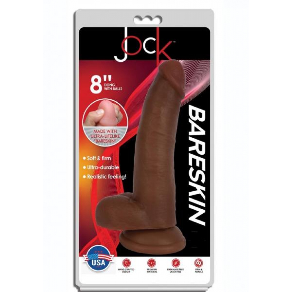 Jock Bareskin Dong W/balls 8 Caramel - Realistic Dildos & Dongs