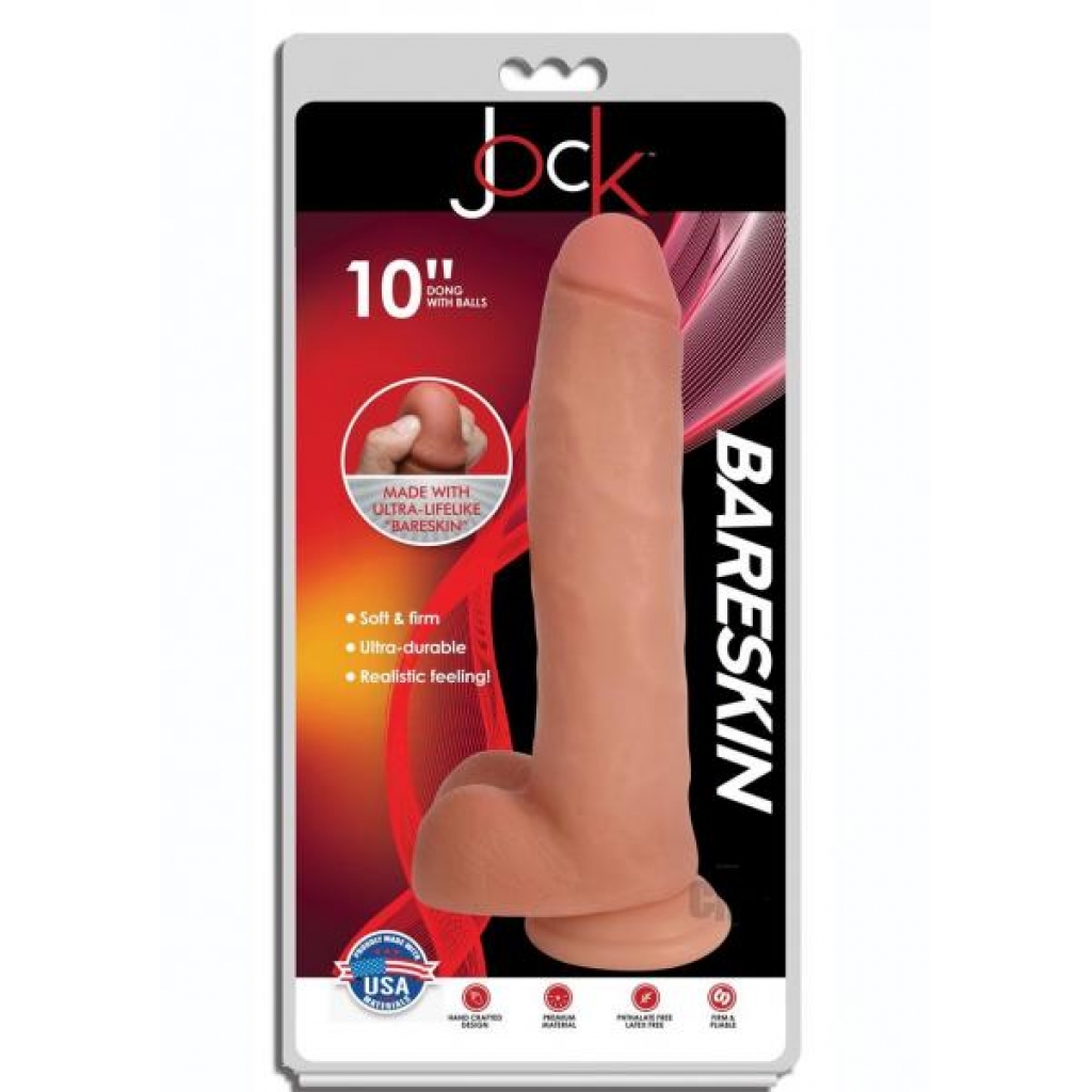 Jock Bareskin Dong W/balls 10 Vanilla - Realistic Dildos & Dongs