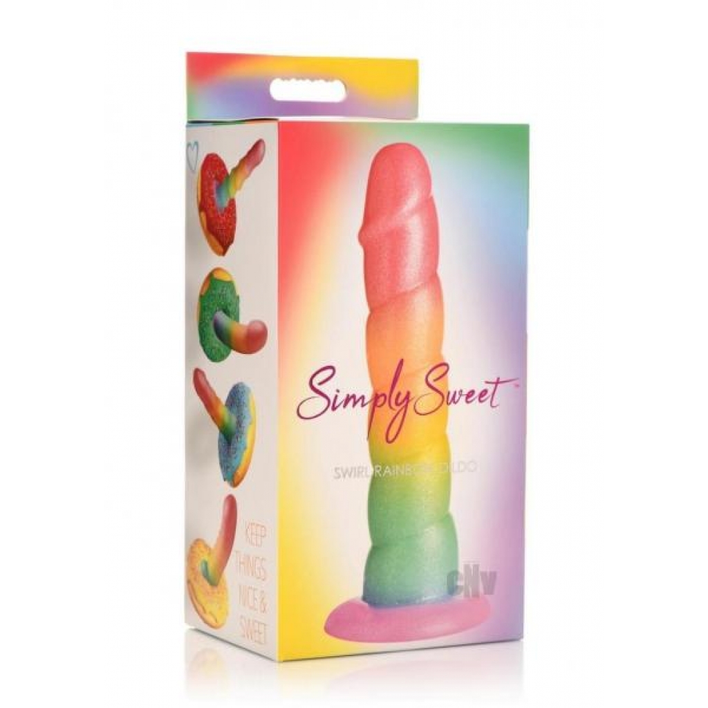 Simply Sweet Ribbed Rainbow Dildo - Realistic Dildos & Dongs