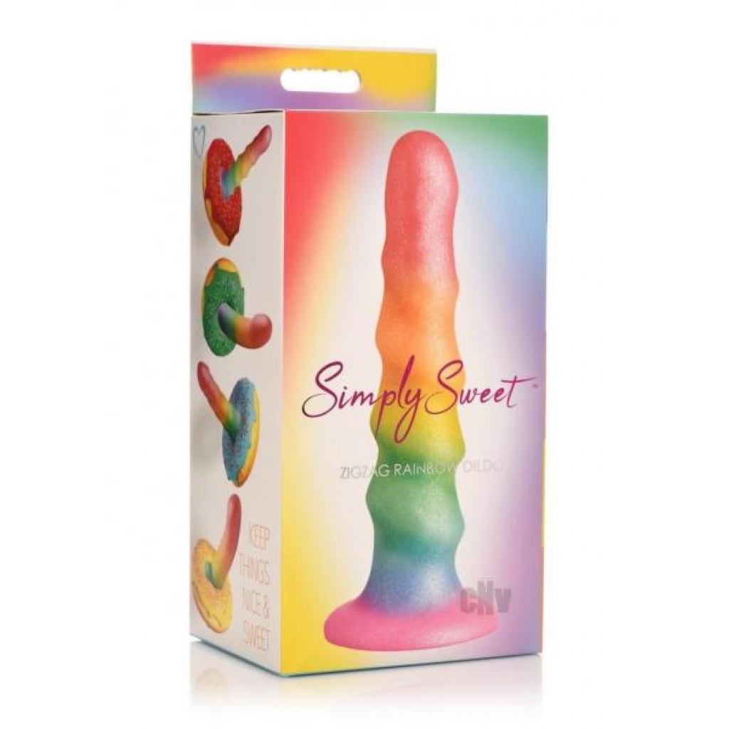 Simply Sweet Zigzag Rainbow Dildo - Extreme Dildos