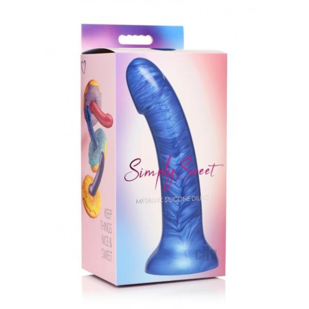 Simply Sweet Silicone Dildo 7 Blue - Realistic Dildos & Dongs