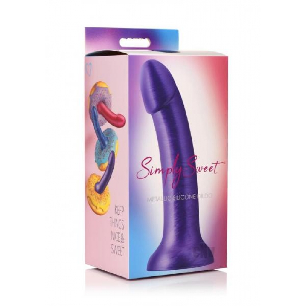 Simply Sweet Silicone Dildo 7 Purple - Realistic Dildos & Dongs