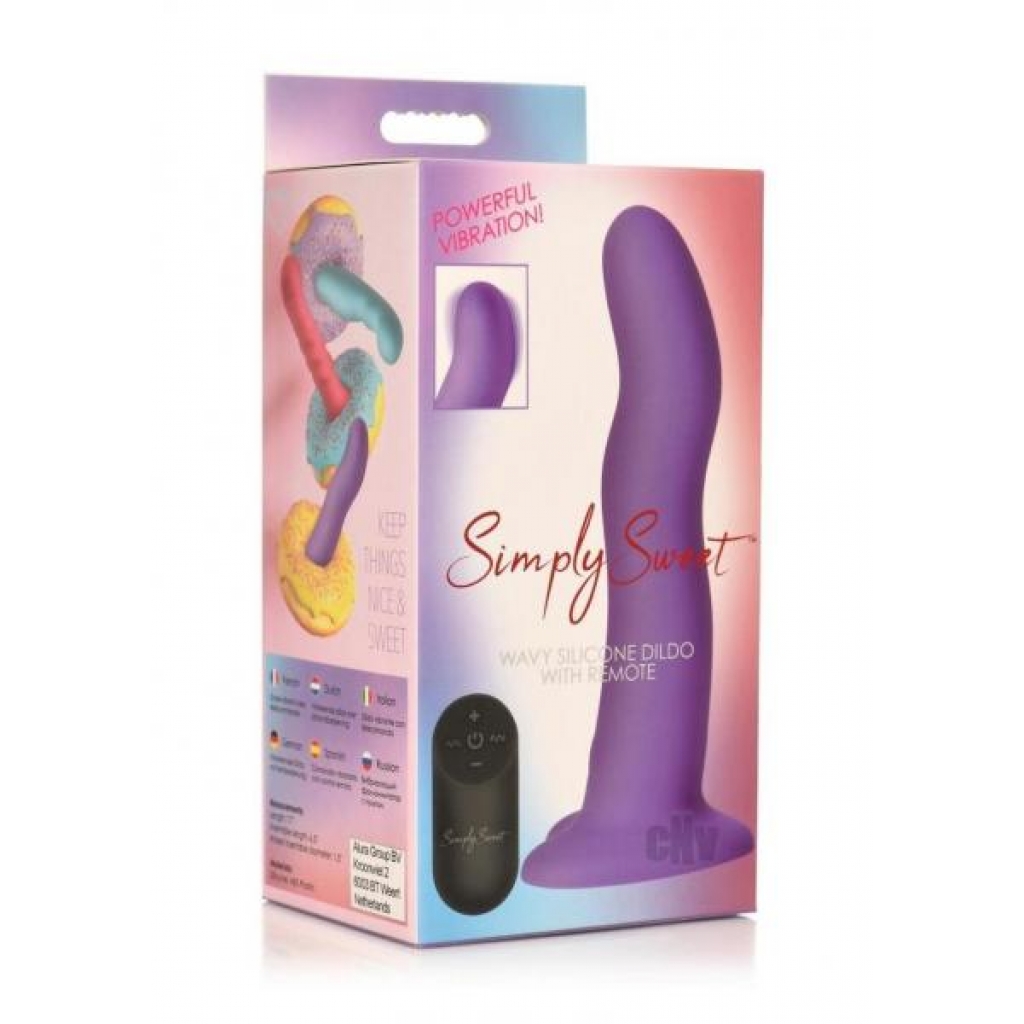 Simply Sweet Wavy Dildo W/remote Pur - Realistic Dildos & Dongs