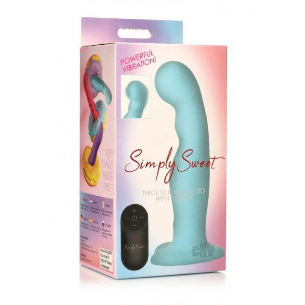 Simply Sweet Thick Dildo W/remote Teal - Realistic Dildos & Dongs