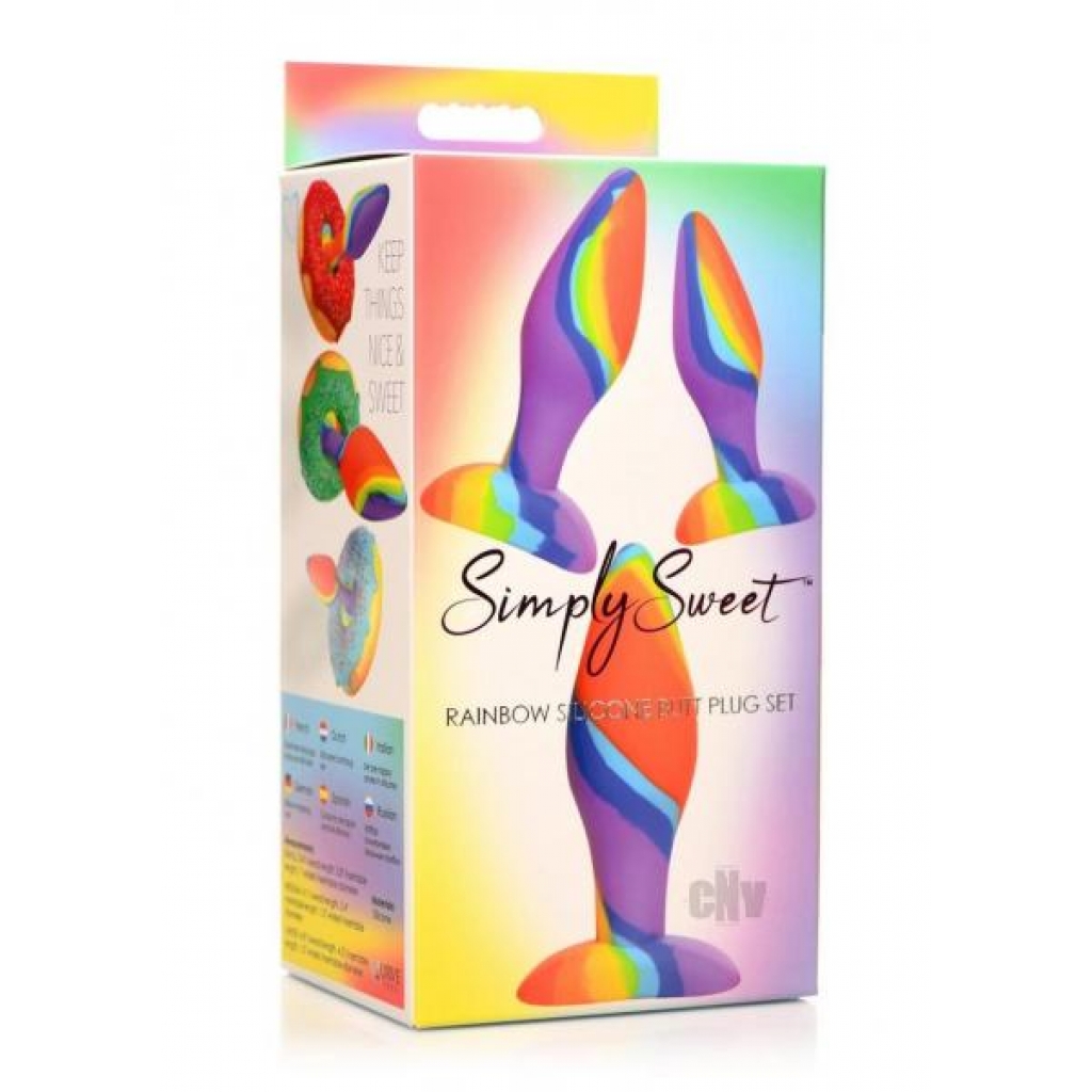 Simply Sweet Rainbow Silicone Plug 3pc - Anal Trainer Kits