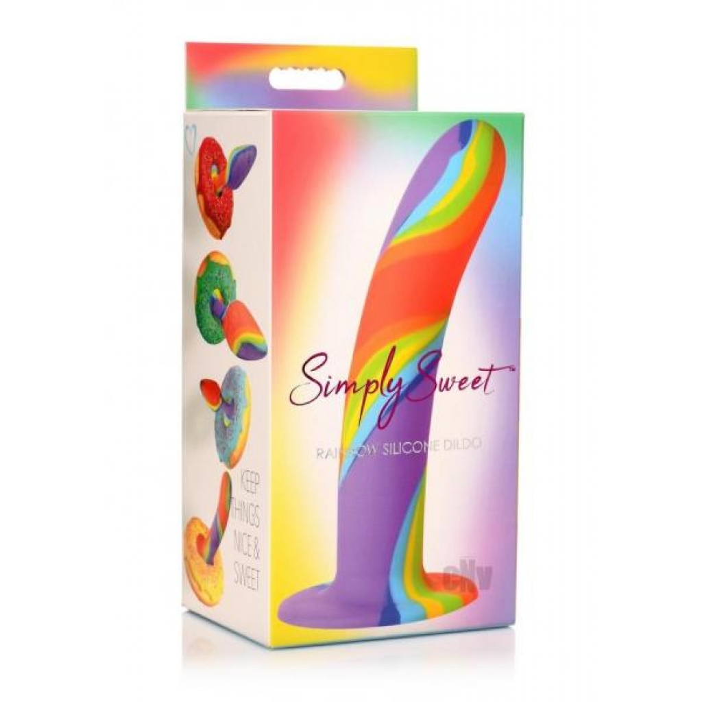 Simply Sweet Rainbow Silicone Dildo - Realistic Dildos & Dongs