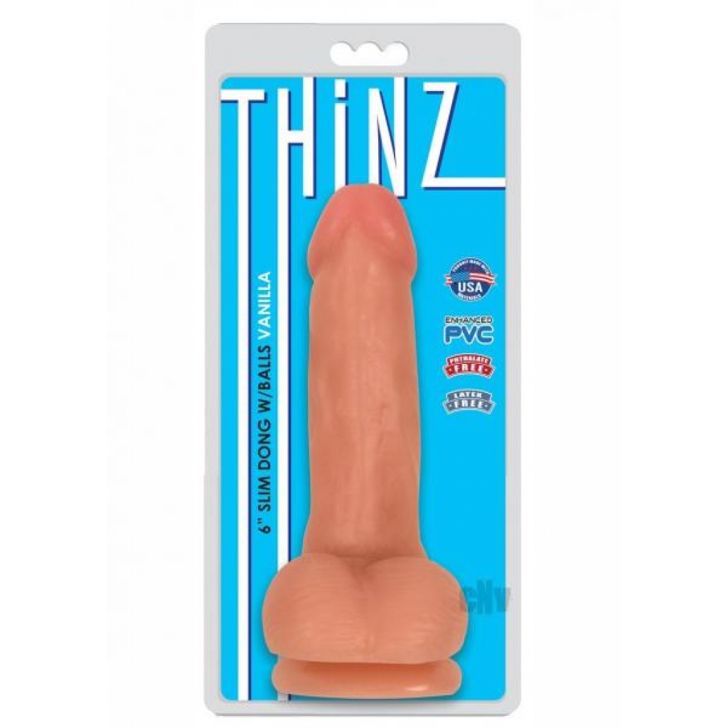 Thniz Slim Dong W/balls 6 Vanilla - Realistic Dildos & Dongs