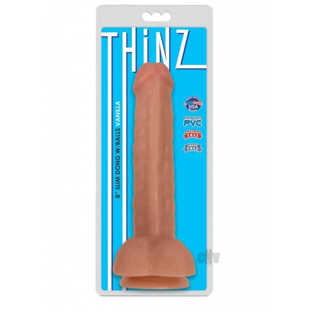 Thniz Slim Dong W/balls 8 Vanilla - Realistic Dildos & Dongs