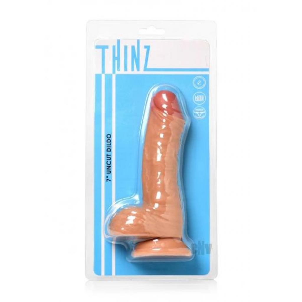 Thinz Dildo With Foreskin 7 Vanilla - Realistic Dildos & Dongs