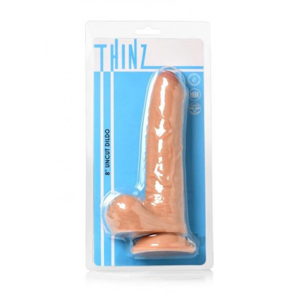 Thinz Uncut Dildo W/balls 8 Vanilla - Realistic Dildos & Dongs