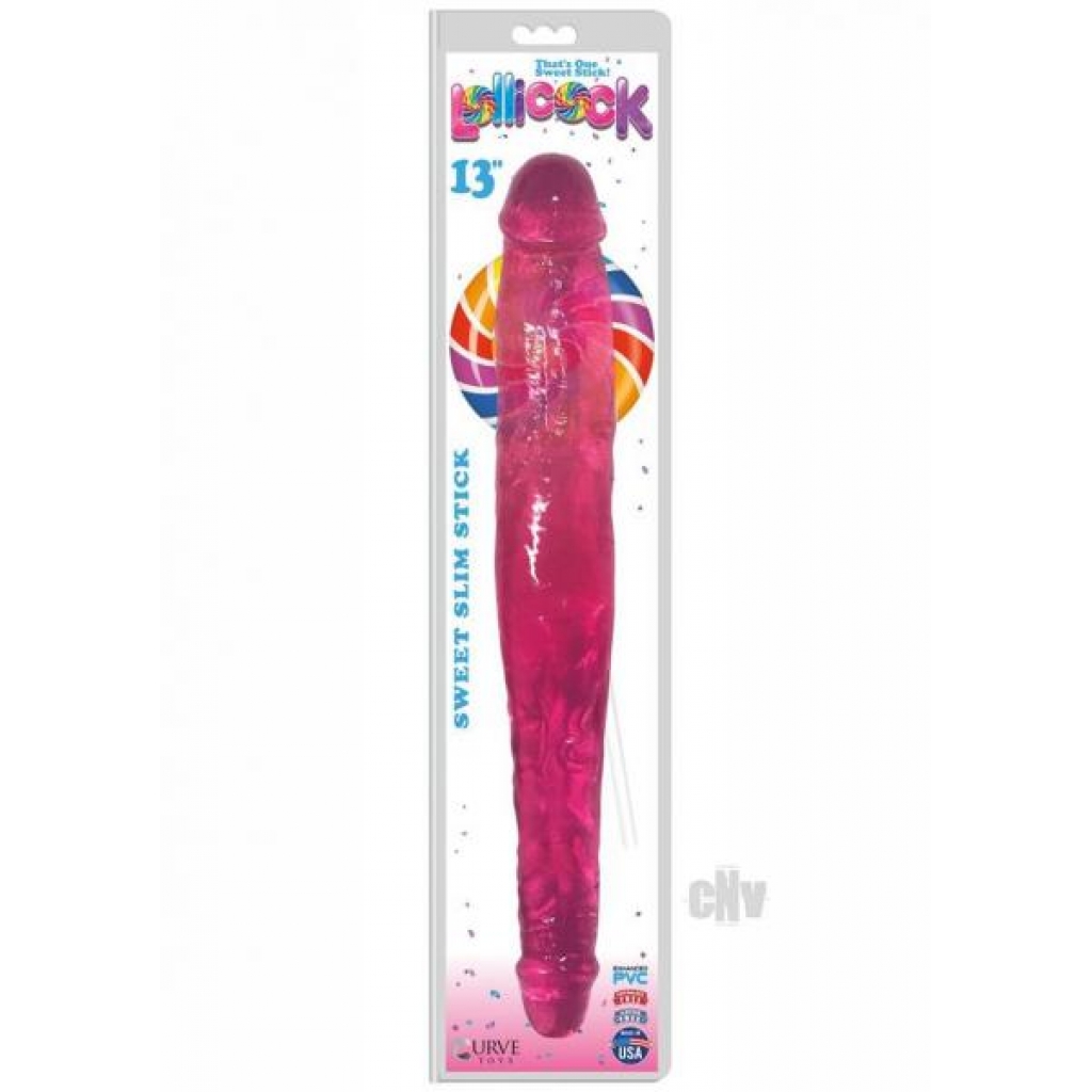 Double-Sided Sweet Slim Stick Dildo 13 Cherry