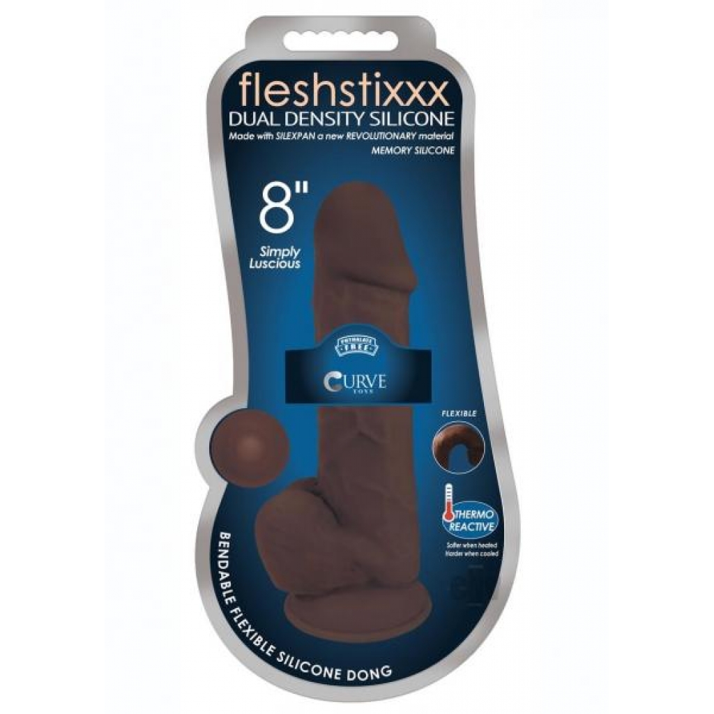 Fleshstixxx Dual Dense W/balls 8 Choco - Realistic Dildos & Dongs