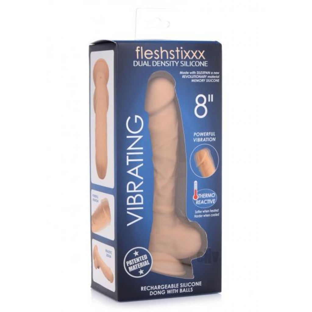 Fleshstixxx Vibe Dildo W/balls 8 Tan - Realistic