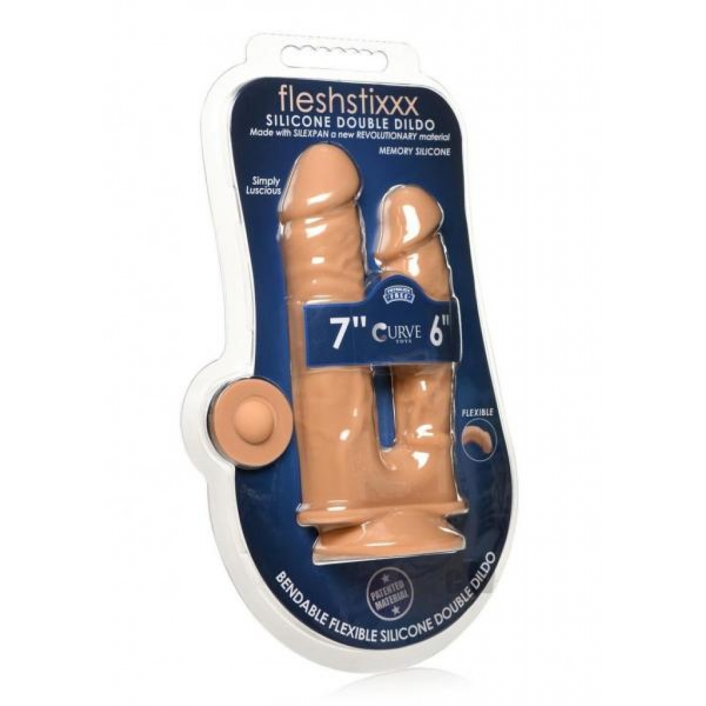 Fleshstixxx Silicone Dbl Dildo Tan - Double Dildos