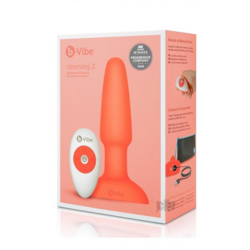 B-vibe Rimming Plug 2 Orange - Anal Plugs