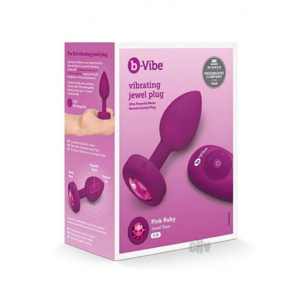 B Vibe Vibrate Jewel Plug S/m Fuchsia - Anal Plugs