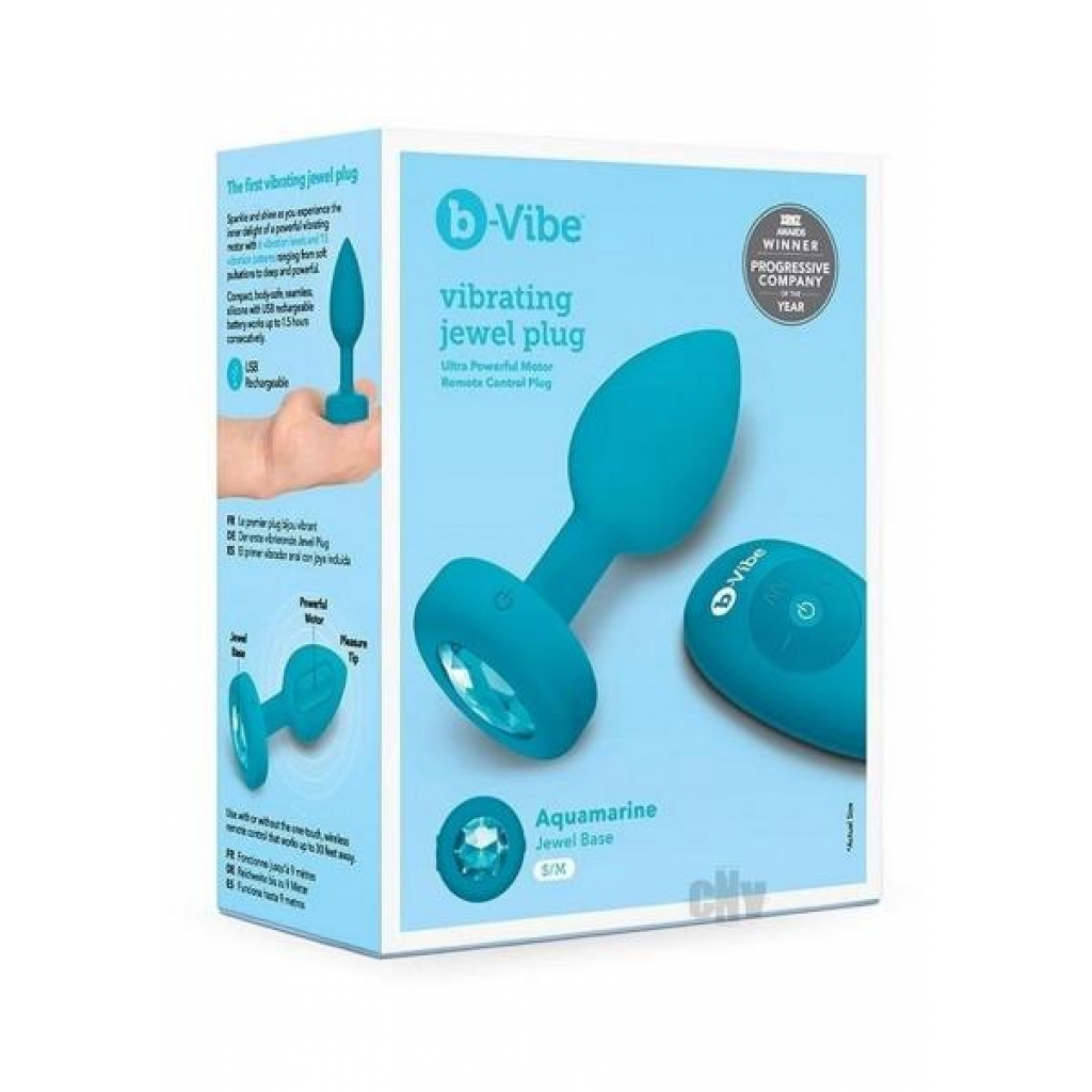 B Vibe Vibrate Jewel Plug S/m Teal - Anal Plugs