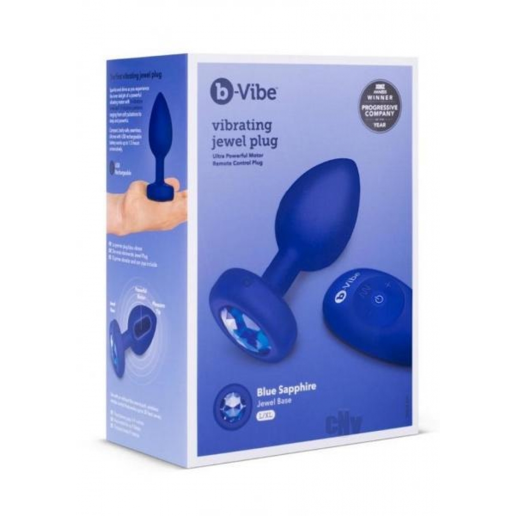 B Vibe Vibrate Jewel Plug L/xl Navy - Anal Plugs