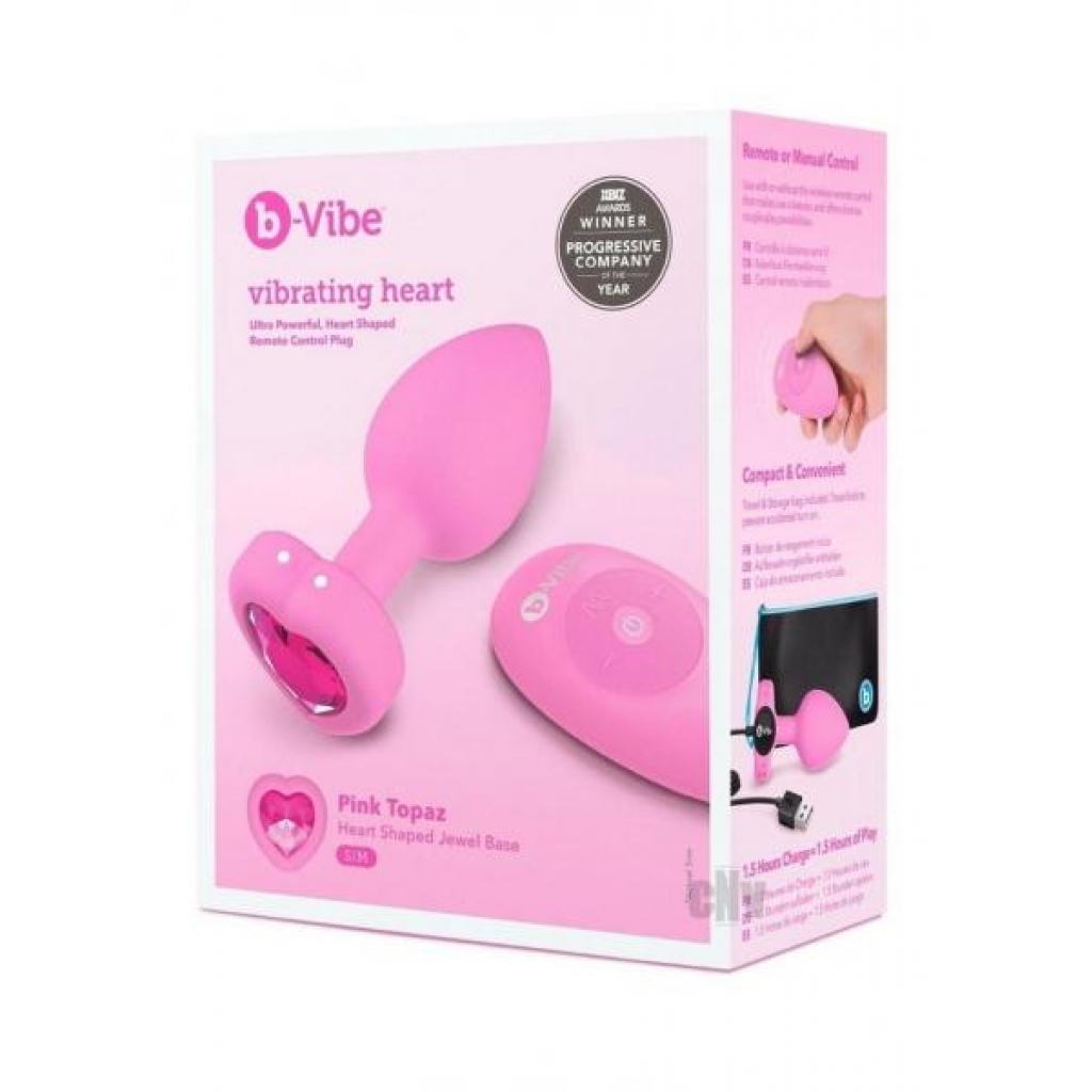 B Vibe Vibrate Heart Jewel Plug S/m Pnk - Anal Plugs