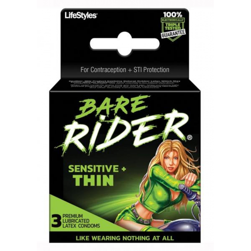 Bare Rider Thin Latex Condoms 3 Pack - Condoms