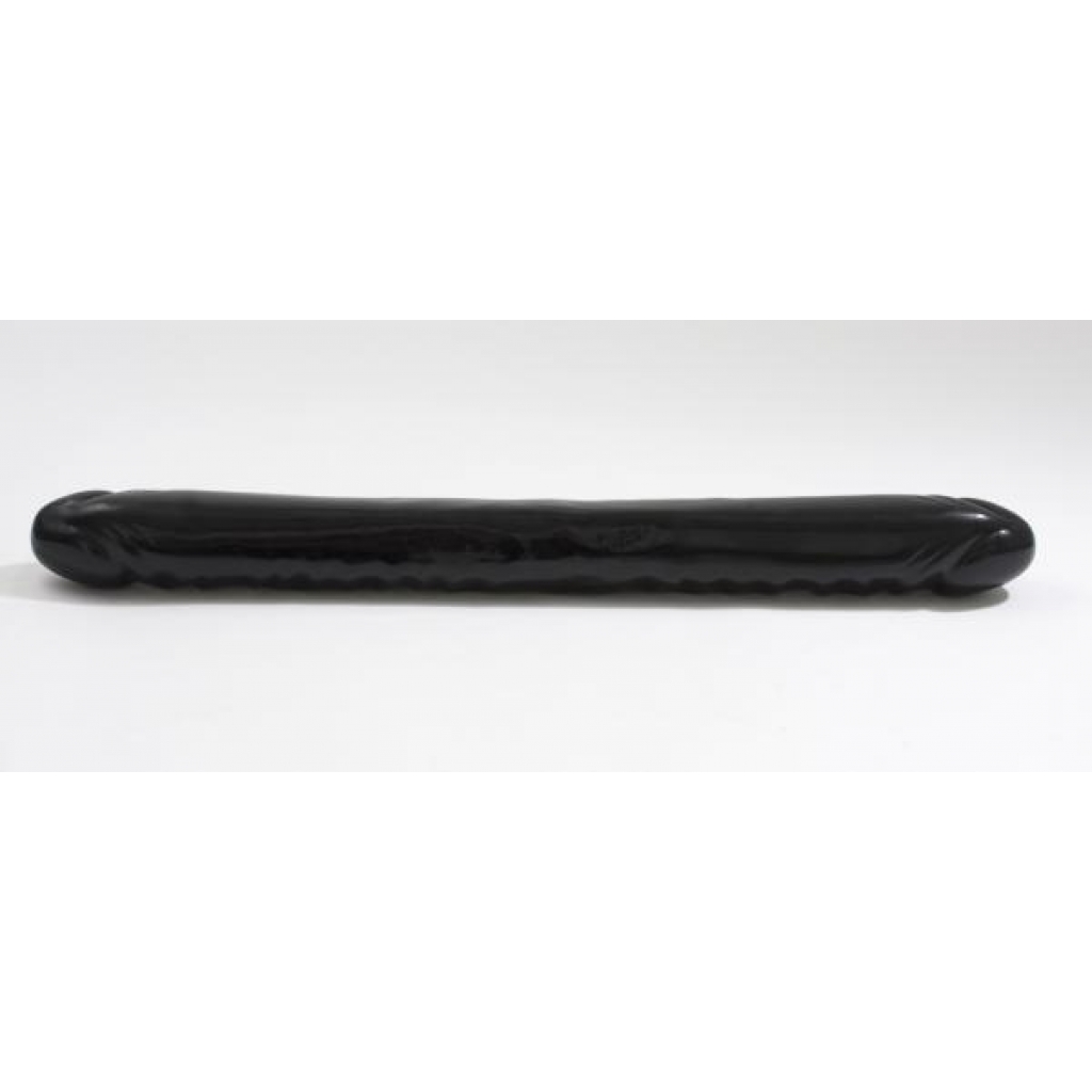 Double Header Veined Dong 18 Inch Black - Double Dildos