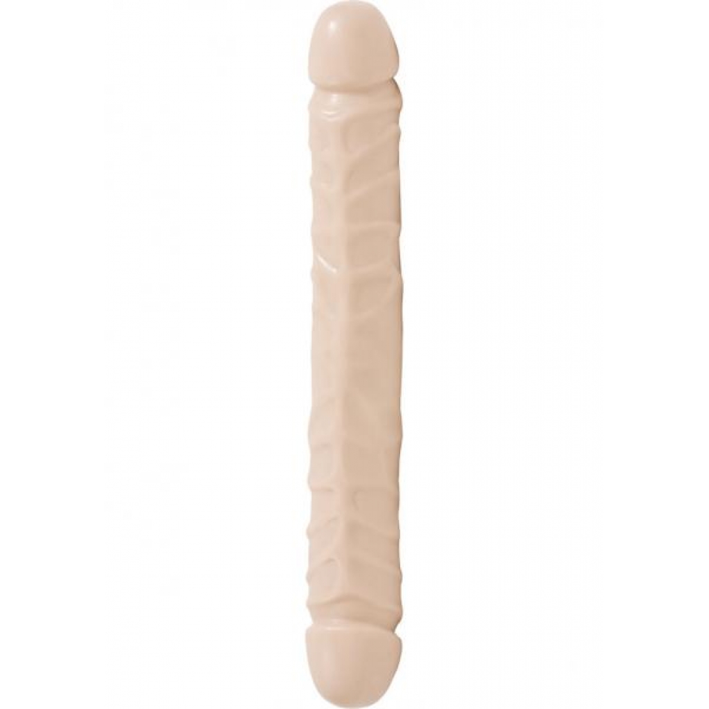 Jr Veined Double Header Bender 12 inches - Beige - Double Dildos