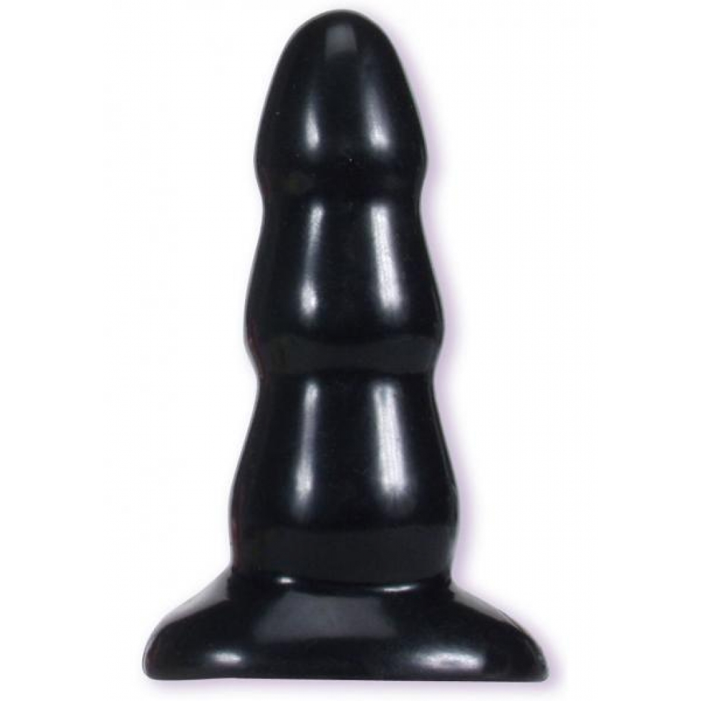 Triple Ripple Butt Plug Sil A Gel Medium Black - Anal Plugs