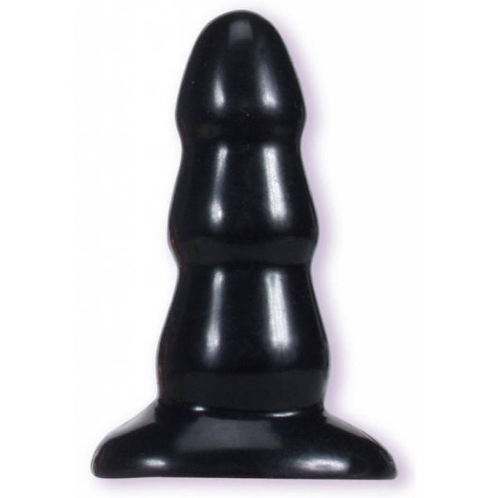 Triple Ripple Butt Plug Sil A Gel Large Black - Anal Plugs