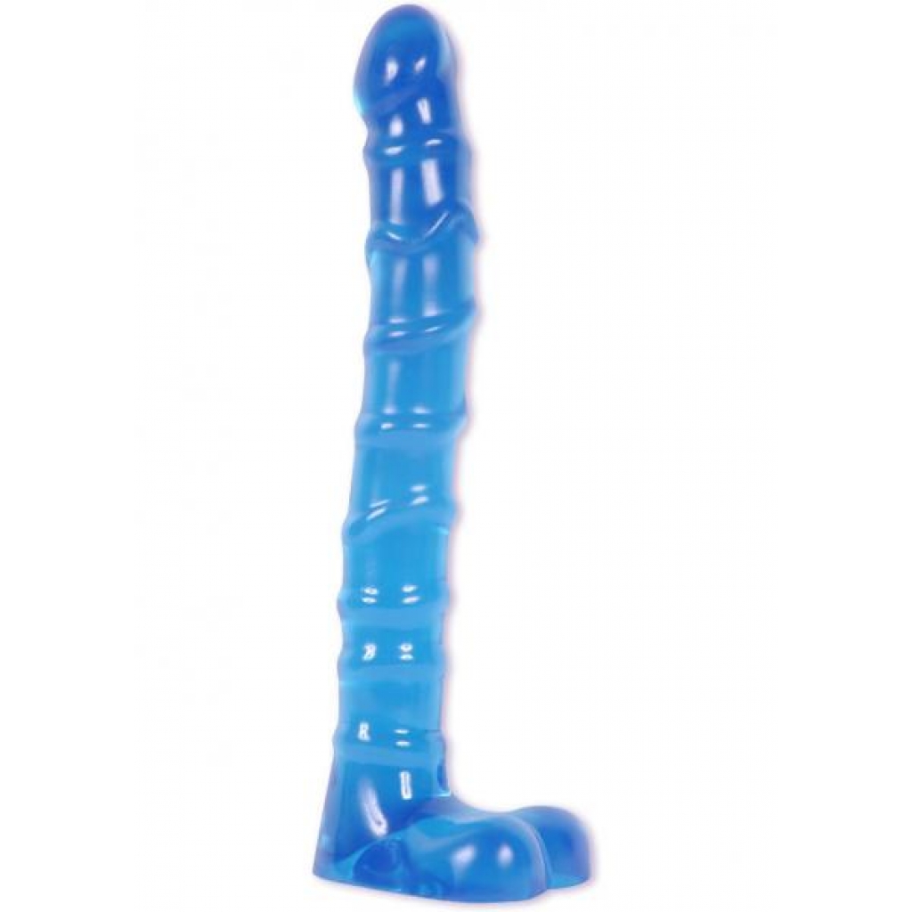 Raging Hard Ons Slim Line Anal Series Ass Play Ballsy Dong 9 Inch Blue - Realistic Dildos & Dongs