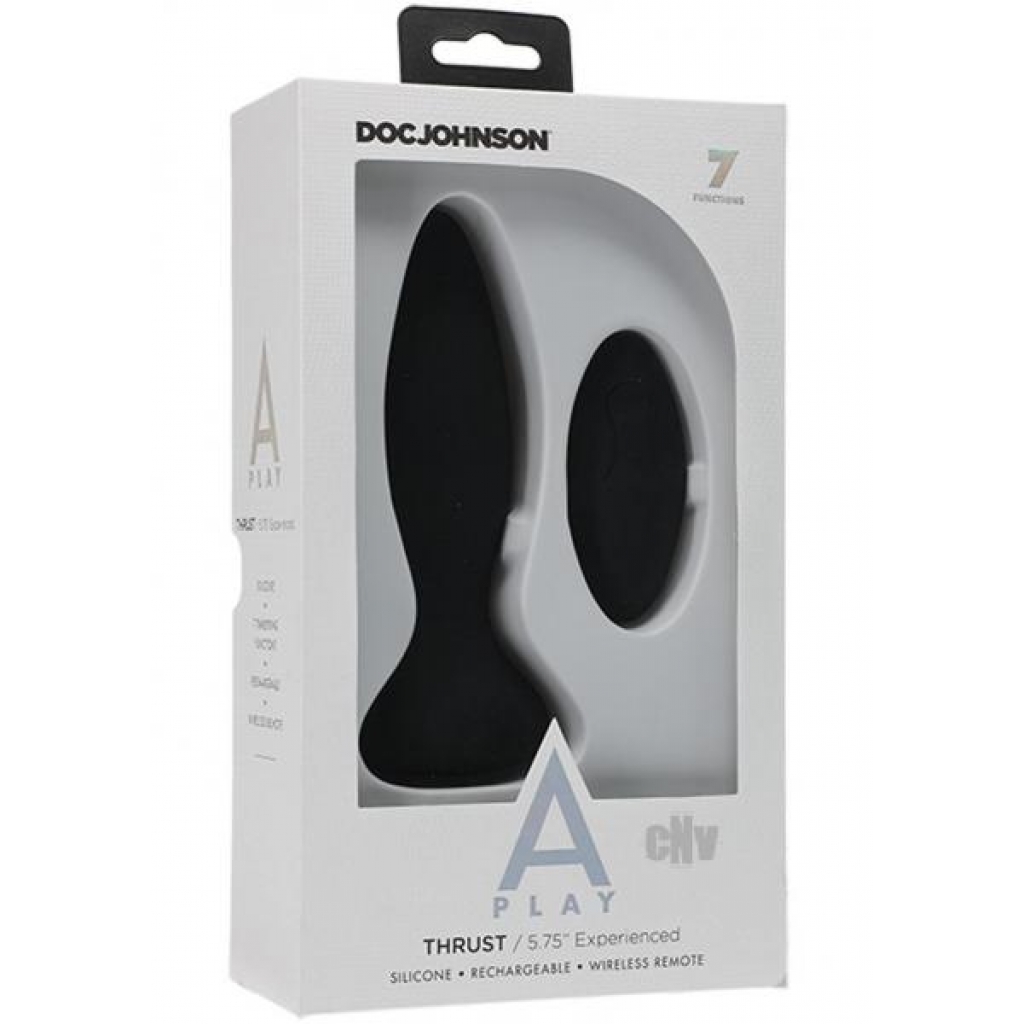 A-play Thrust Experi Plug W/remote Blk - Anal Plugs