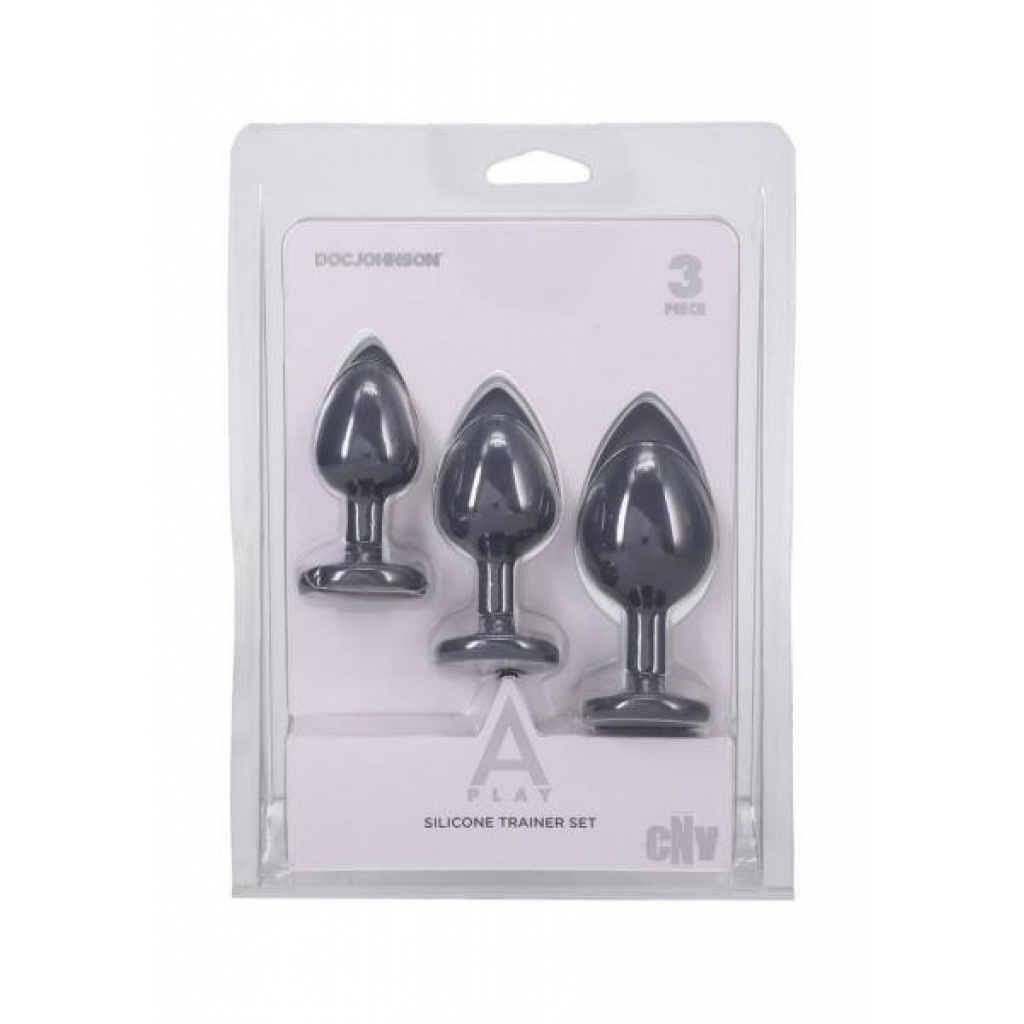 A Play Silicone Trainer Set Gray - Anal Trainer Kits