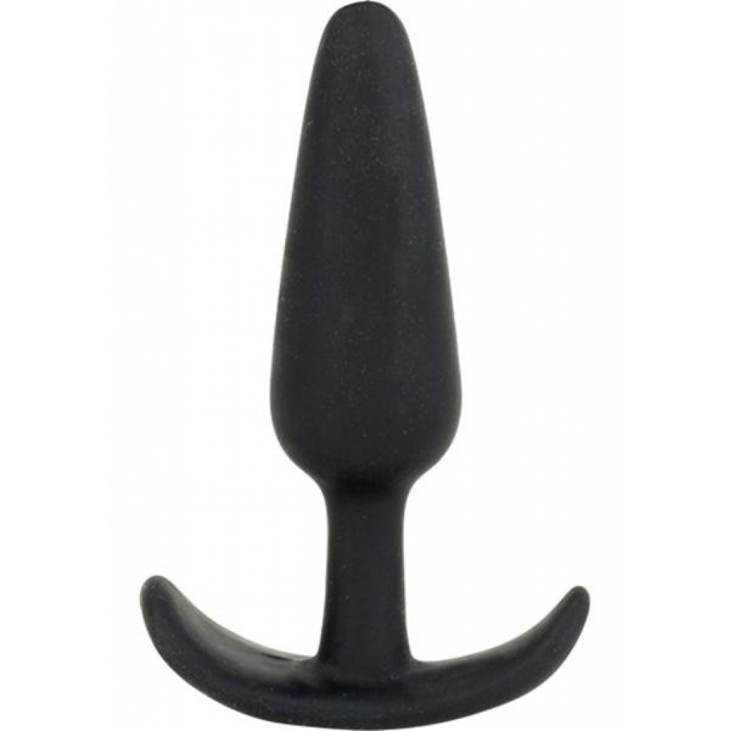 Naughty Medium Silicone Butt Plug Black - Anal Plugs