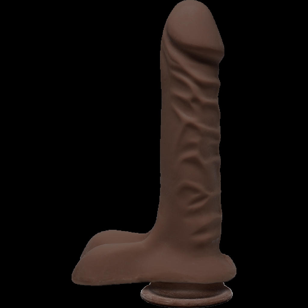 The D Super D 8 inches Dildo with Balls Chocolate Brown - Realistic Dildos & Dongs