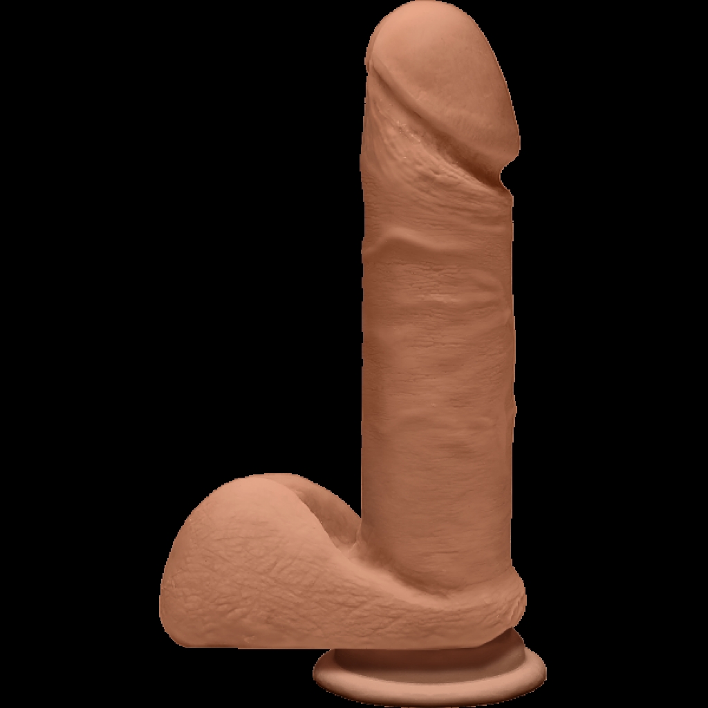 The D Perfect D 7 inches with Balls Caramel Tan Dildo - Realistic Dildos & Dongs