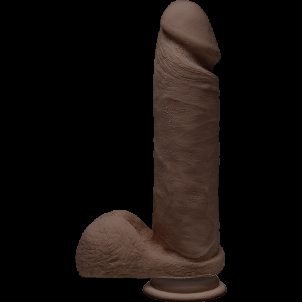 The D Perfect D 8 inches Dildo with Balls Chocolate Brown - Realistic Dildos & Dongs