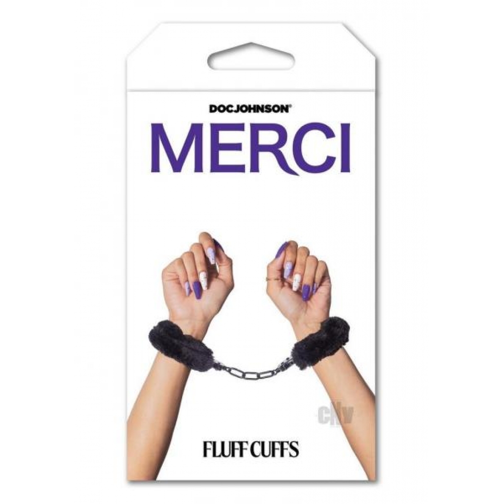 Merci Fluff Cuffs Black - Handcuffs