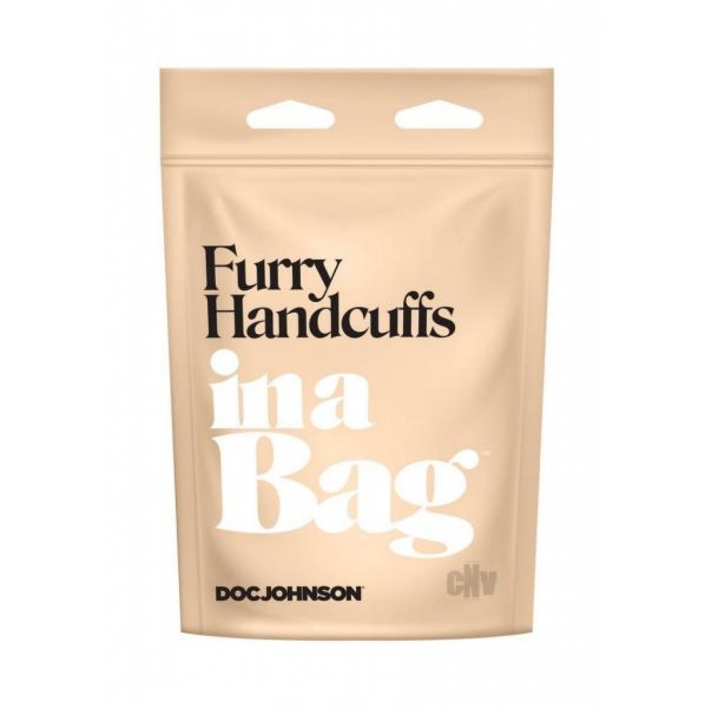 In A Bag Furry Handcuffs Black - Handcuffs