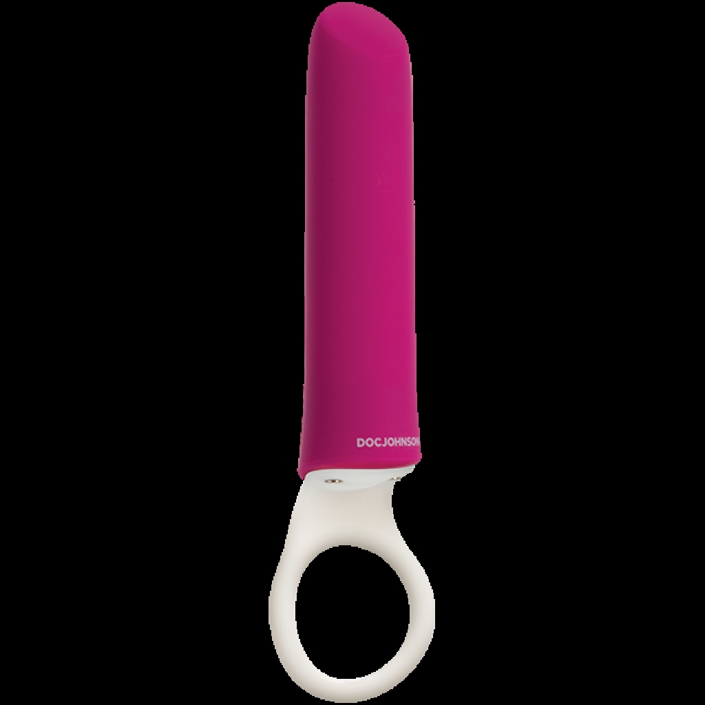 iVibe Select iPlease Silicone Grip Ring Pink White Vibrator - Bullet Vibrators