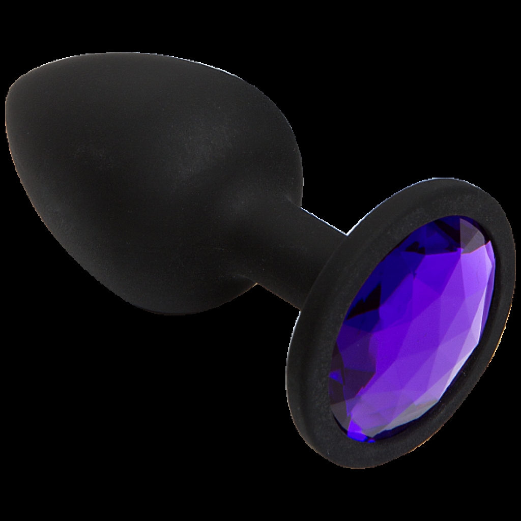 Booty Bling Small Black Plug Purple Stone - Anal Plugs